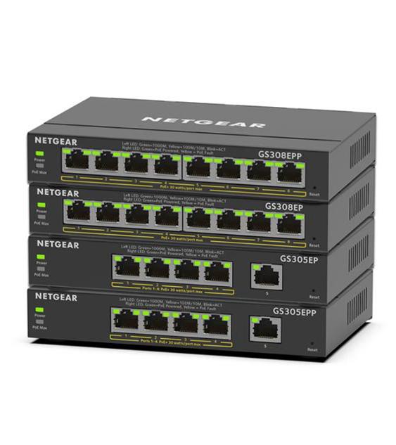 300 Series 8-Port Gigabit Wired Switch (62W) - GS308EP | NETGEAR